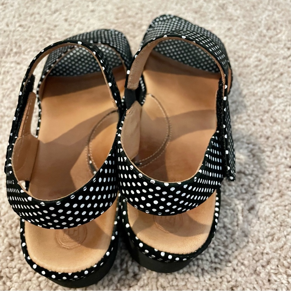 L’amour Des Pieds Abrilla Sandals leather Black polka‎ dot preppy shoes 7.5 - Picture 7 of 9